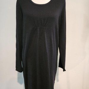 Daisy Fuentes Womens Pullover Sweater Dress Black Long Sleeve Size XL A-166